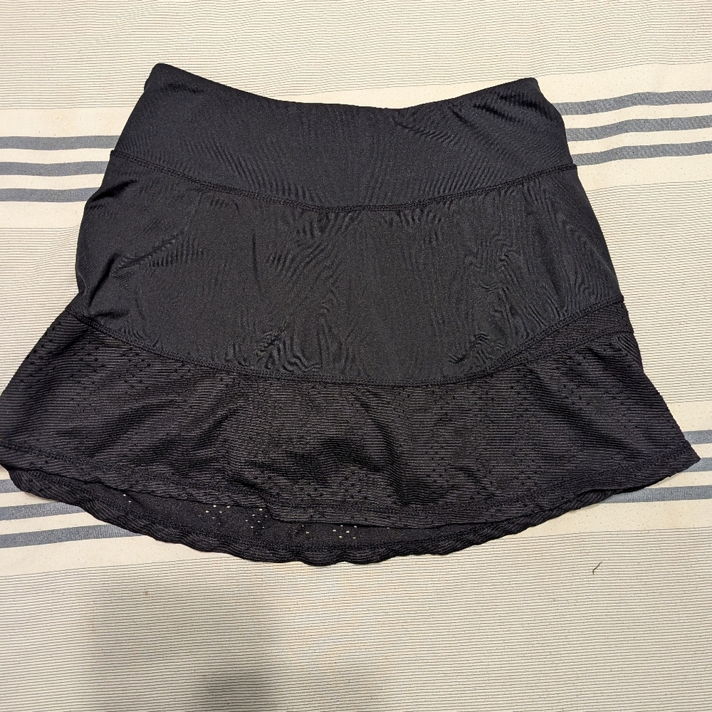 Kyodan Black Mini Skirt with Mesh Accents